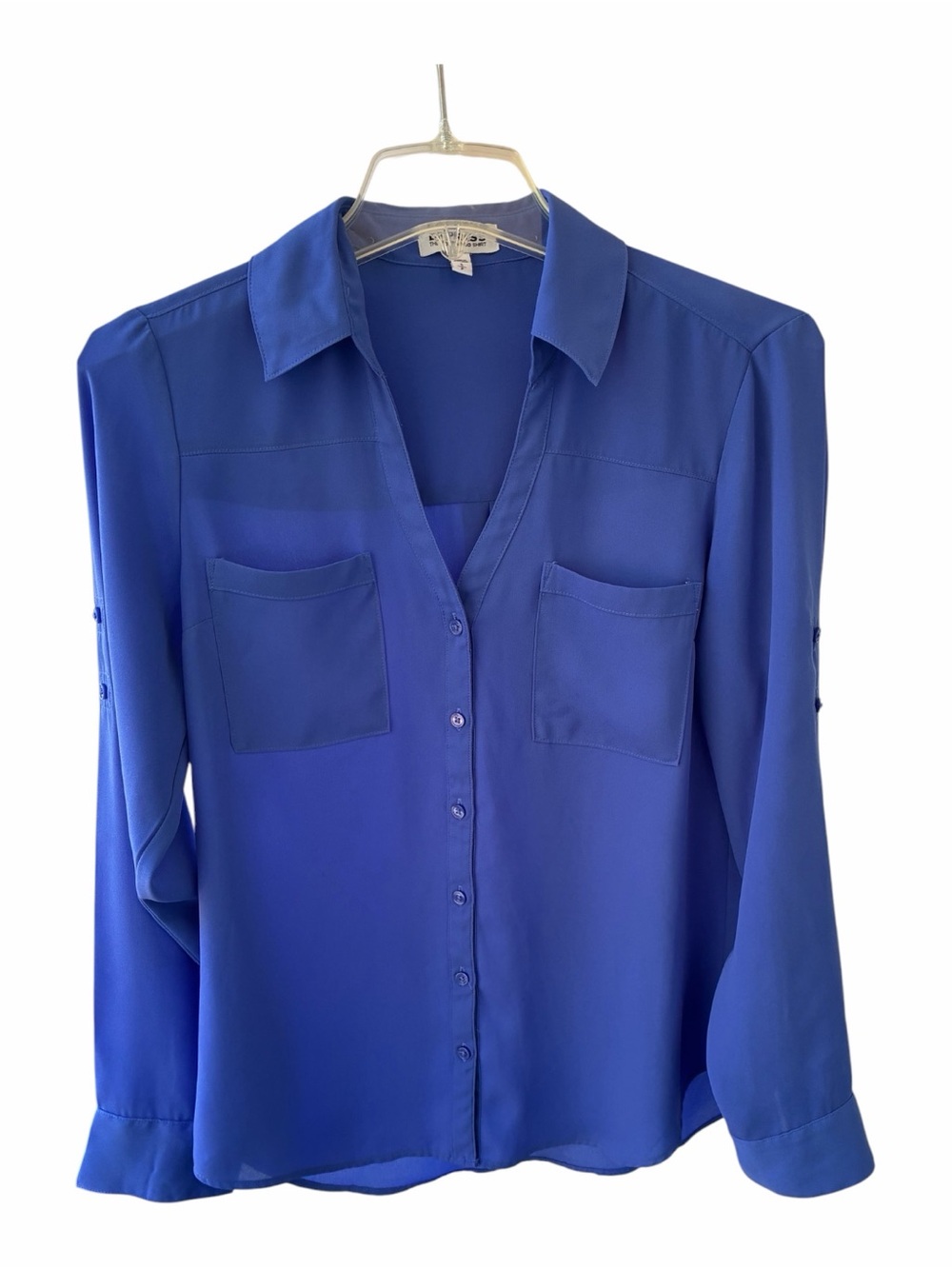 Express Blue Button-Down Blouse